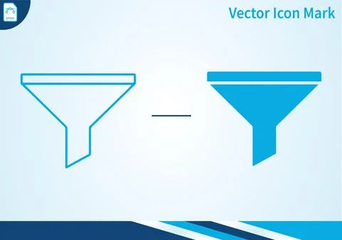 Funnel solid and outline icon set. Stock-Illustration