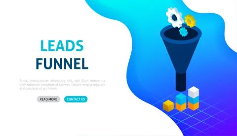 Funnel Statistics Banner Concept Stock Illustration