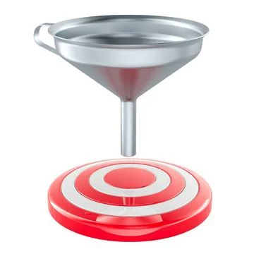 Funnel with target. 3D rendering Stock Illustration