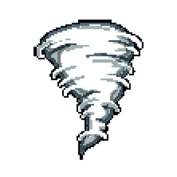 Funnel tornado pixel art vector illustration Stock Illustration