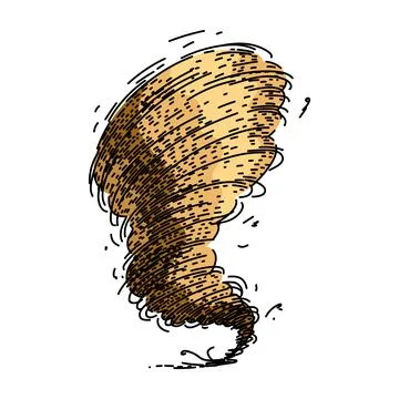 Funnel tornado sketch hand drawn vector Stock Illustration