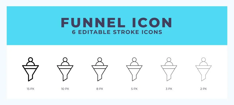 Funnel vector icon for web and app. Editable stroke vector illustration 스톡 일러스트