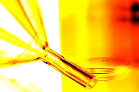 Funnels ,Different size of pharmaceutical funnels, large and small in row. Stock Photos