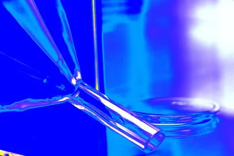 Funnels ,Different size of pharmaceutical funnels, large and small in row. Stock Photos