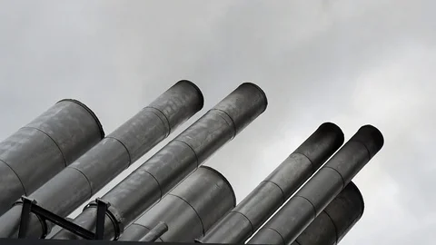 Funnels of ship closeup Stock Footage 69993797