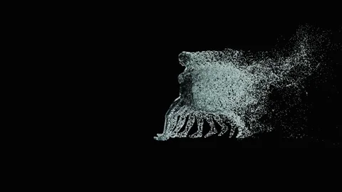 A funny 3D animated character dancing with swords while water splashes Stock Footage 327032800