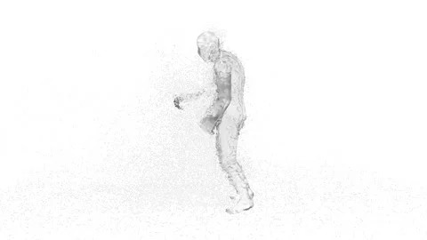 A funny 3D animated character dancing with swords while water splashes 動画素材 328987463