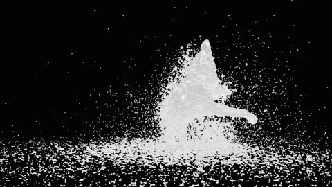 A funny 3D animated character dancing with swords while water splashes Stock Footage 335230104