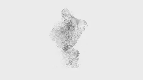 A funny 3D animated character dancing with swords while water splashes Stock Footage 336110691