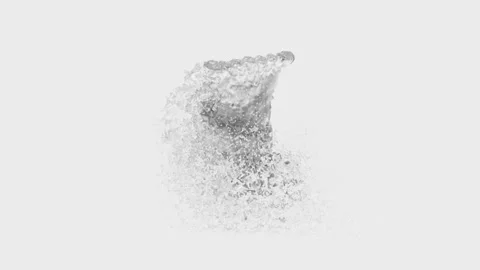 A funny 3D animated character dancing with swords while water splashes 動画素材 341610391