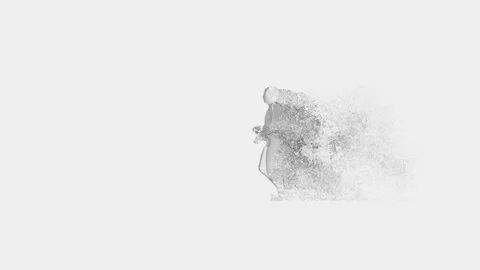A funny 3D animated character dancing with swords while water splashes Stock Footage 342984579