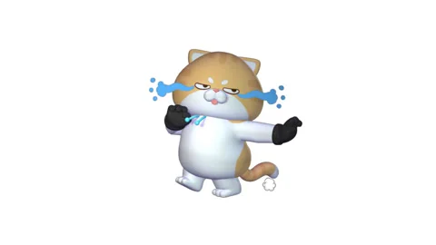 Funny 3D Cat Running and Crying on White Background  4K Video Stock Footage 302861815