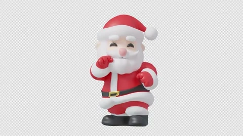Funny 3D Santa Claus Twist Dance Animation Video stock 345120406