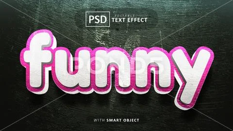 Funny 3d text effect editable Modello PSD
