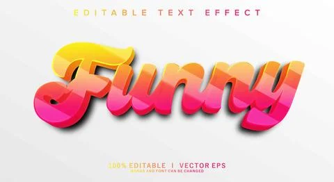 Funny 3d vector text effect with modern style design Stock Illustration
