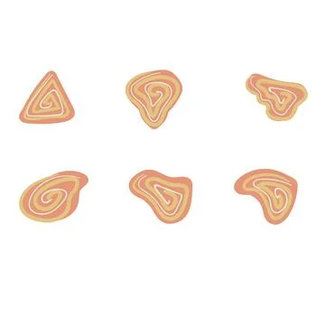 Funny abstract doodle shape set. Colorful creative graphic elements. Stockillustratie