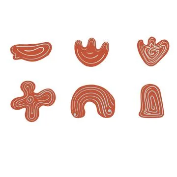 Funny abstract doodle shape set. Colorful creative graphic elements. Stock Illustration