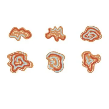 Funny abstract doodle shape set. Colorful creative graphic elements. Stock Illustration