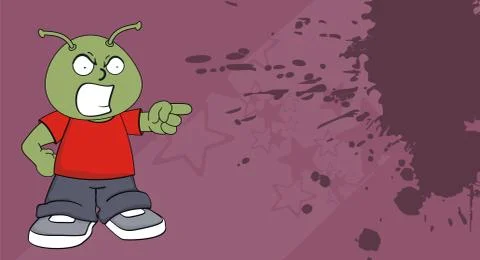 Funny alien cartoon expression background9 Stock Illustration