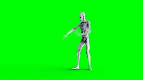 Funny alien dancing hip hop. Realistic motion and skin shaders. 4K green screen  Stock Footage 82545033