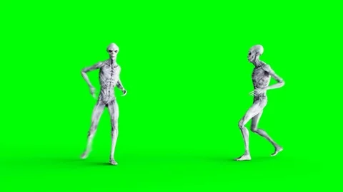 Funny alien dancing house. Realistic motion and skin shaders. 4K green screen fo Stock Footage 82545447