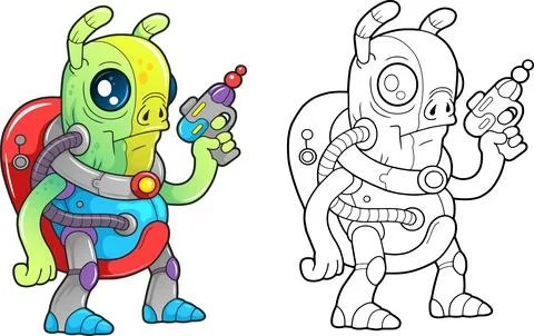 Funny alien, design illustration Stock Illustration