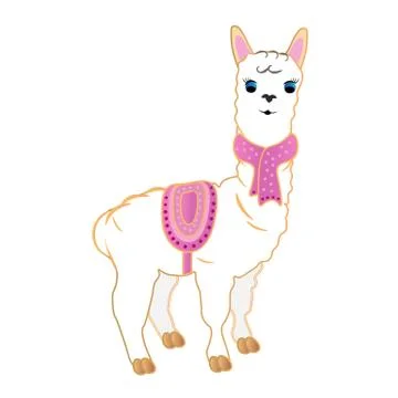 Funny alpacas. Llamas Stock Illustration