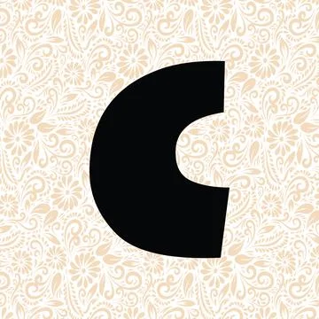 Funny Alphabet C UPPER , Black alphabet vector, alphabet vector Stock Illustration