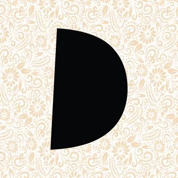Funny Alphabet D UPPER , Black alphabet vector, alphabet vector Stock Illustration
