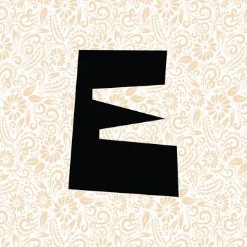 Funny Alphabet E LOWER , Black alphabet vector, alphabet vector Stock Illustration