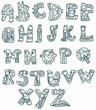 Funny alphabet Stock Illustration