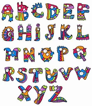 Funny alphabet Stock Illustration