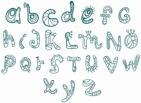 Funny alphabet Stock Illustration