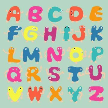 Funny alphabet letters  eps10 vector format Stock Illustration