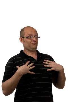 Funny amazed man Stock Photos