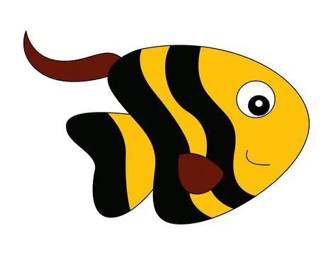 Funny and beautiful angelfish vector illustration Stock Illustration