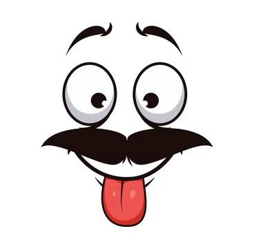 Funny and happy face expression, smiling emoji Stock Illustration