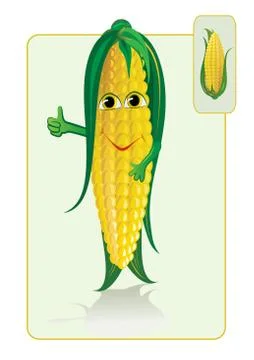 Funny and realistic corn Stock Illustration