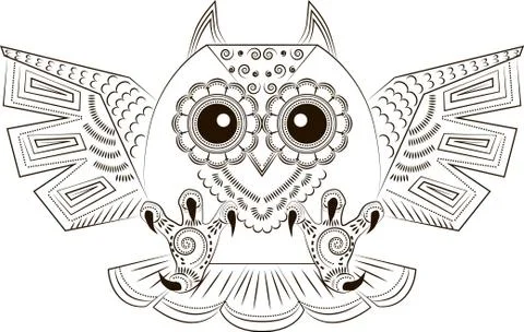 Funny angry owl Stock Illustration
