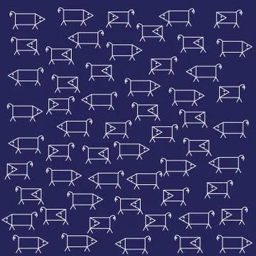 Funny animal background Stock Illustration