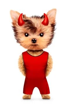 Funny animal Devil. Halloween and Evil concept Illustrazione stock