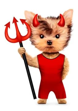 Funny animal Devil. Halloween and Evil concept Illustrazione stock