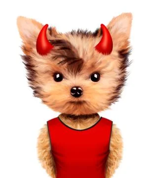 Funny animal Devil. Halloween and Evil concept Stockillustratie
