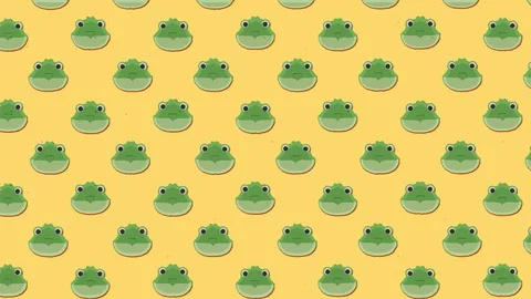 A funny animation of a frog's face (a repeated pattern, floating towards Stock Footage 117215062