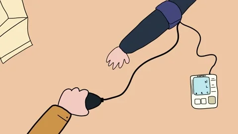 A funny animation pressure measurement Stock Footage 229848950