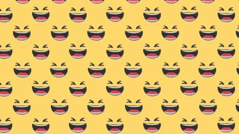 A funny animation: a repeated pattern of laughing-out-loud (lol) faces, Stock Footage 116809203