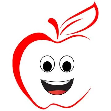Funny apple face illustration Foto stock