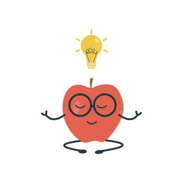 Funny apple student Stock Illustration