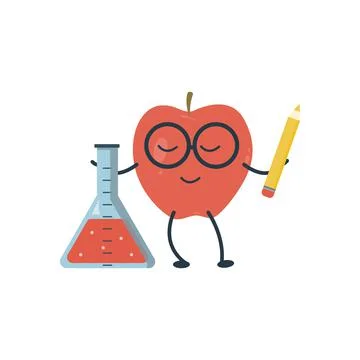 Funny apple student Stock Illustration