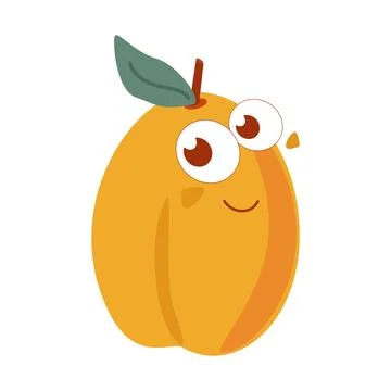 A funny apricot character Stock Illustration